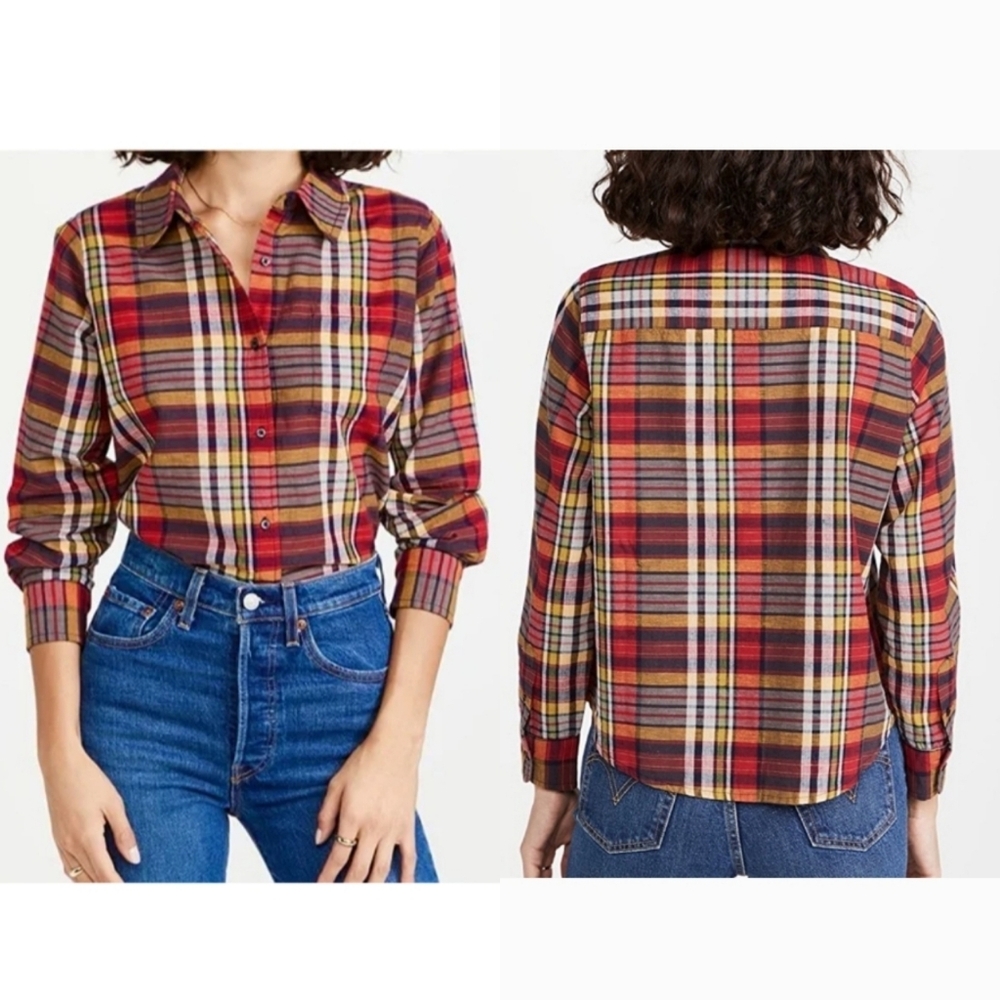 The Great | Cottage Bluegrass Plaid Button Down Shirt